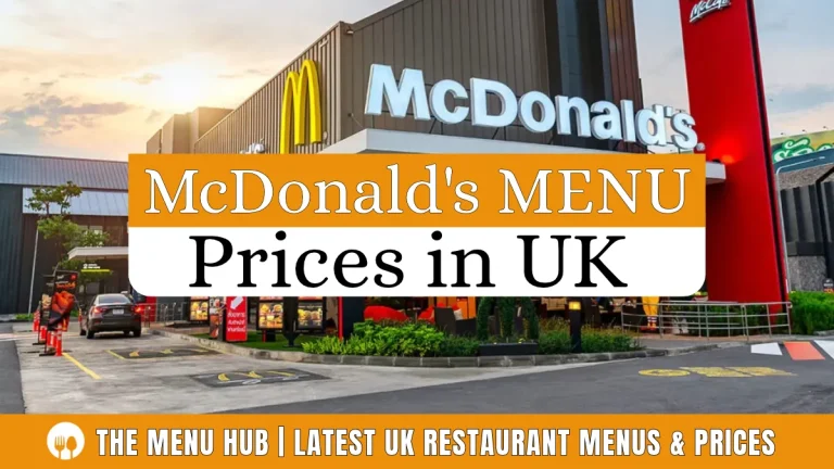 Updated McDonalds Menu Prices in UK