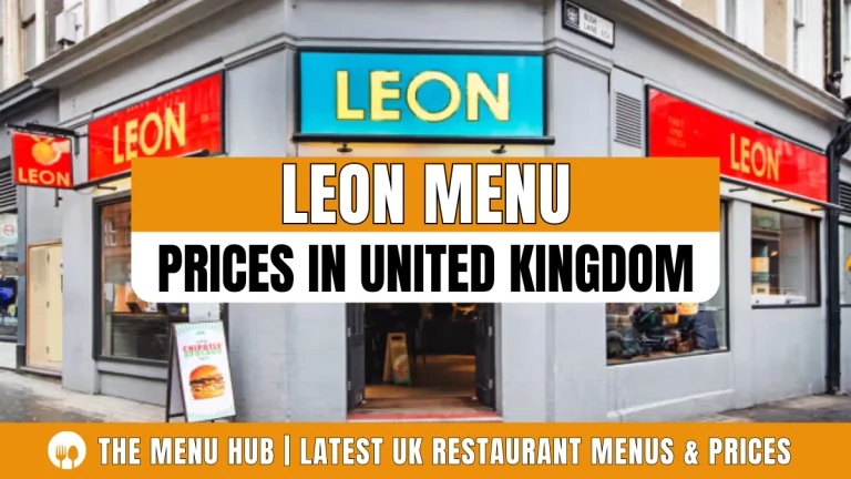 Leon Menu Prices in UK